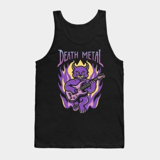 Death Metal Satanic Baphomet Cat Tank Top